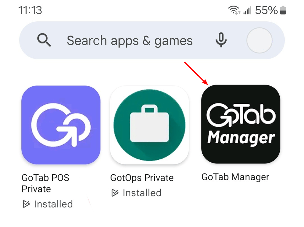 GoTab Manager App